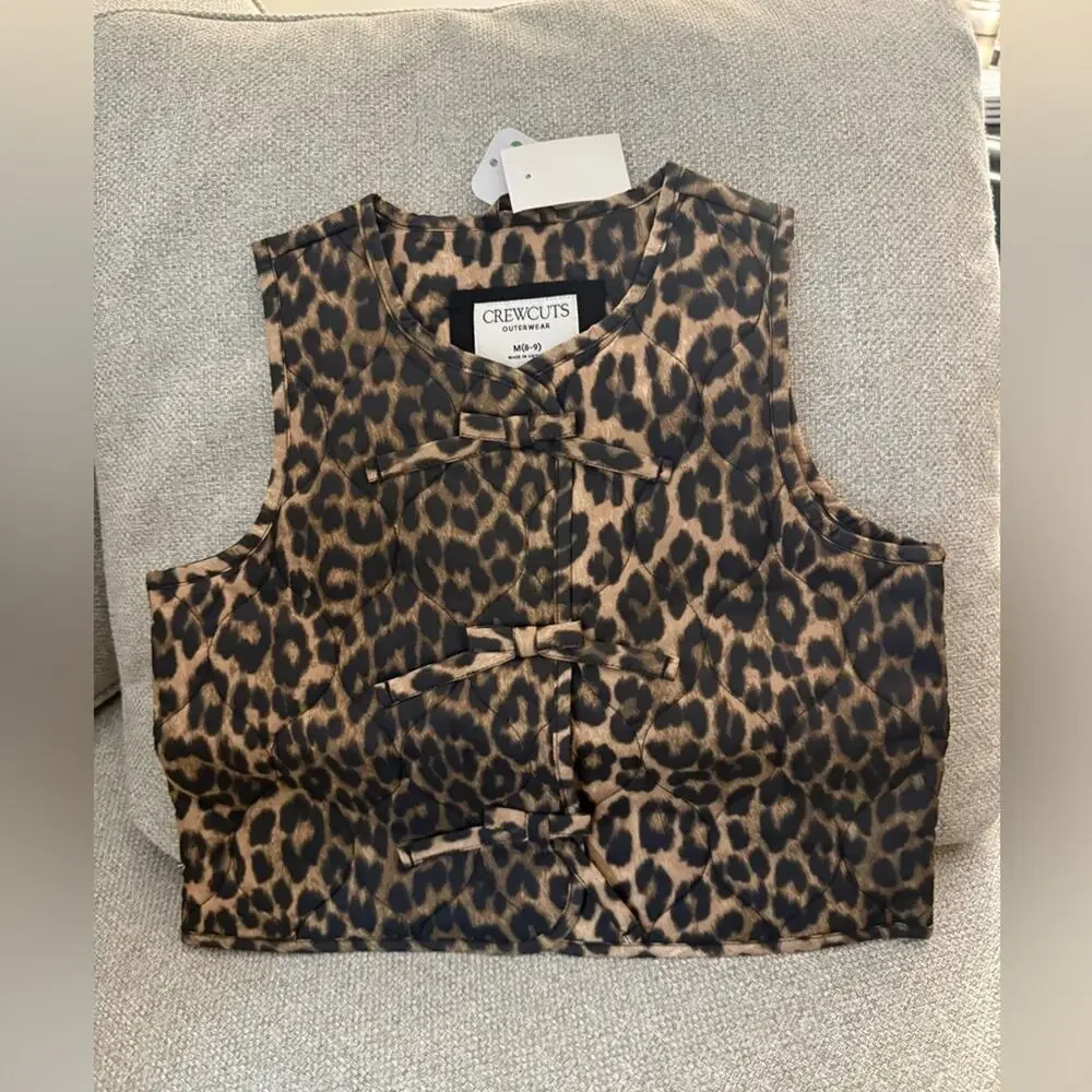 Crewcuts tan leopard print quilted vest - Picture 9 of 11
